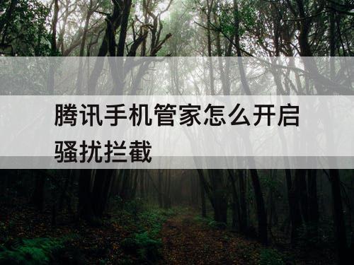 腾讯手机管家怎么开启骚扰拦截