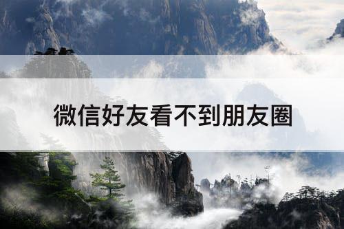 微信好友看不到朋友圈
