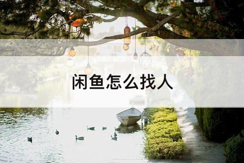 闲鱼怎么找人