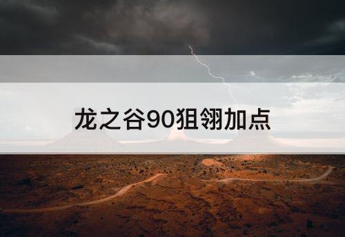 龙之谷90狙翎加点