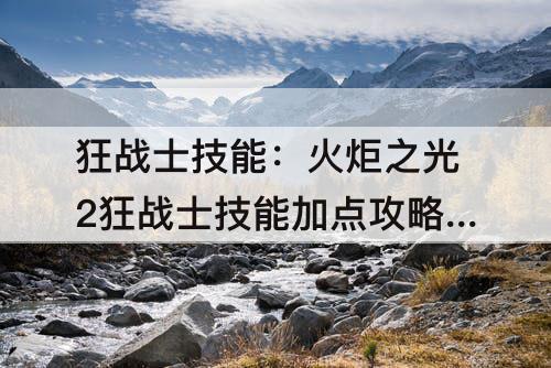 狂战士技能：火炬之光2狂战士技能加点攻略贴吧