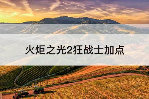 火炬之光2狂战士加点