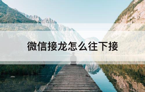 微信接龙怎么往下接