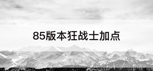 85版本狂战士加点