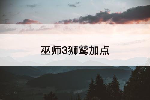 巫师3狮鹫加点