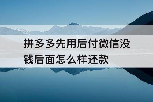 拼多多先用后付微信没钱后面怎么样还款