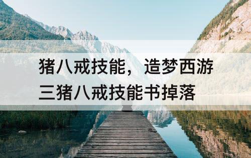 猪八戒技能，造梦西游三猪八戒技能书掉落