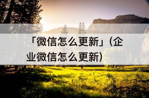 「微信怎么更新」(企业微信怎么更新)