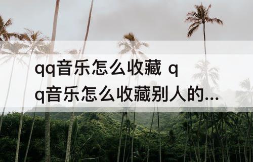 qq音乐怎么收藏 qq音乐怎么收藏别人的喜欢
