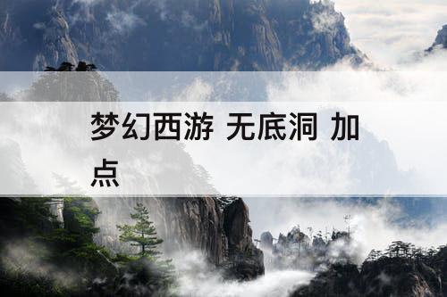 梦幻西游 无底洞 加点