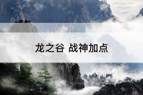 龙之谷 战神加点