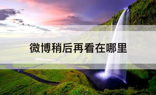 微博稍后再看在哪里