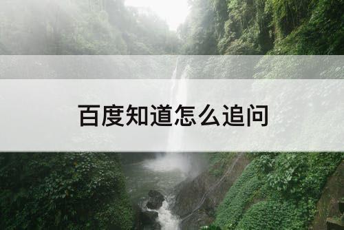 百度知道怎么追问