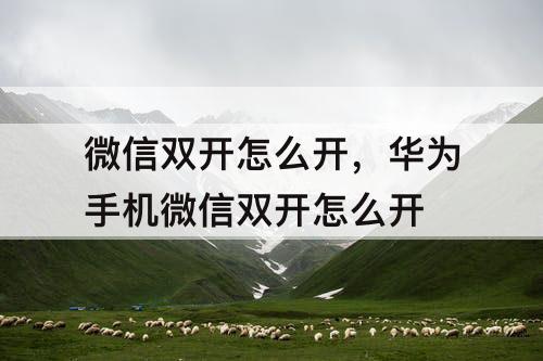 微信双开怎么开，华为手机微信双开怎么开