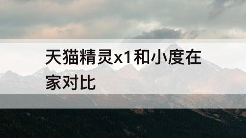 天猫精灵x1和小度在家对比