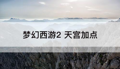 梦幻西游2 天宫加点