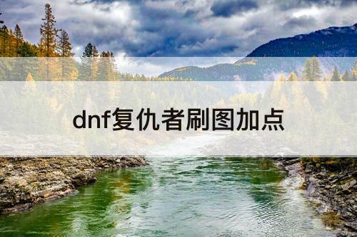 dnf复仇者刷图加点
