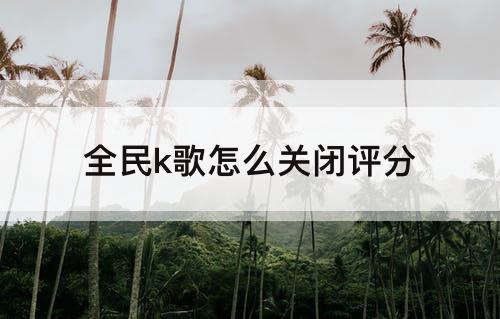 全民k歌怎么关闭评分
