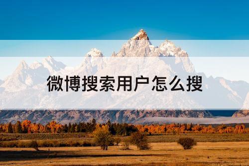 微博搜索用户怎么搜