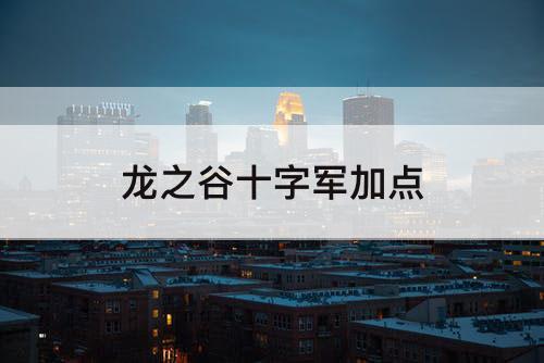龙之谷十字军加点