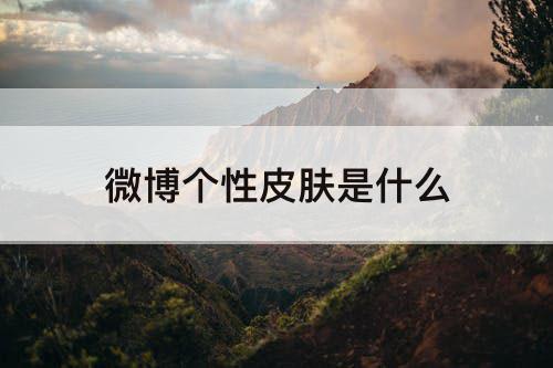 微博个性皮肤是什么