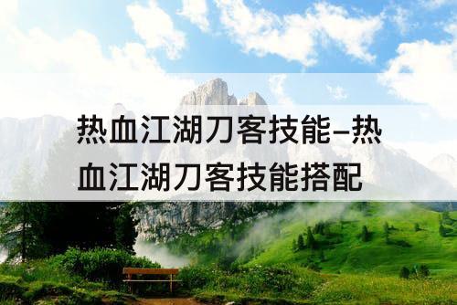 热血江湖刀客技能-热血江湖刀客技能搭配