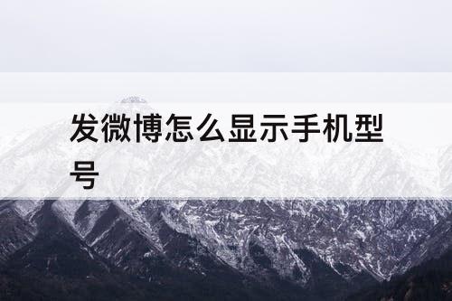 发微博怎么显示手机型号
