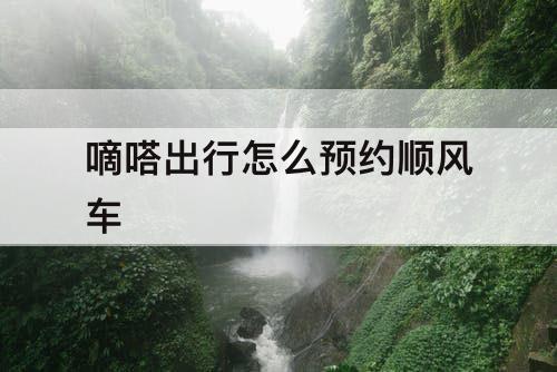 嘀嗒出行怎么预约顺风车