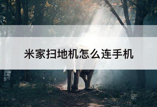 米家扫地机怎么连手机