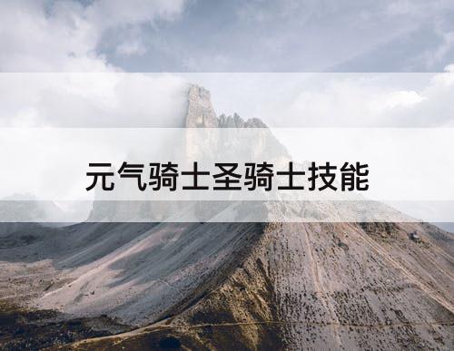 元气骑士圣骑士技能