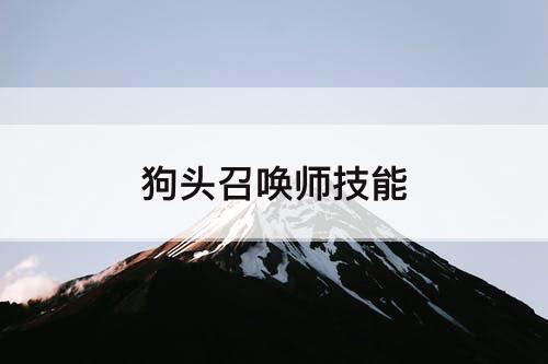 狗头召唤师技能