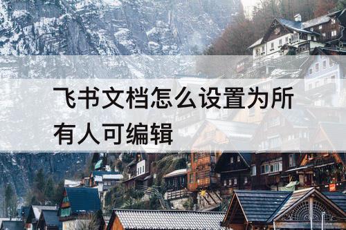 飞书文档怎么设置为所有人可编辑