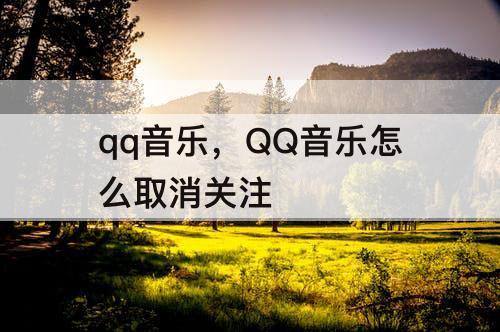 qq音乐，QQ音乐怎么取消关注