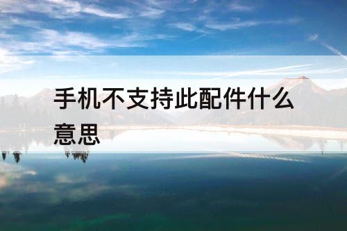 手机不支持此配件什么意思