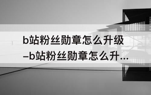 b站粉丝勋章怎么升级-b站粉丝勋章怎么升级到三级