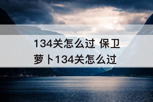 134关怎么过 保卫萝卜134关怎么过