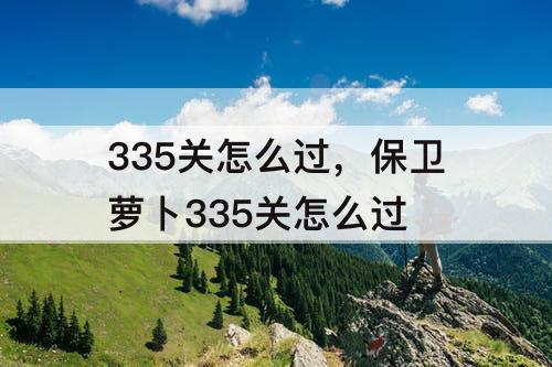 335关怎么过，保卫萝卜335关怎么过