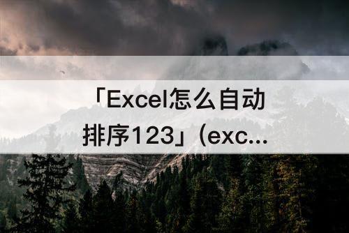 「Excel怎么自动排序123」(excel怎么自动排序123变成1了)