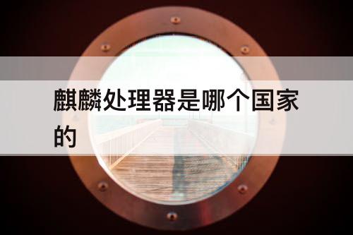麒麟处理器是哪个国家的