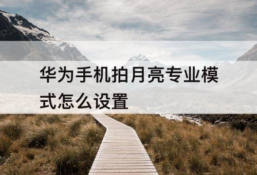 华为手机拍月亮专业模式怎么设置