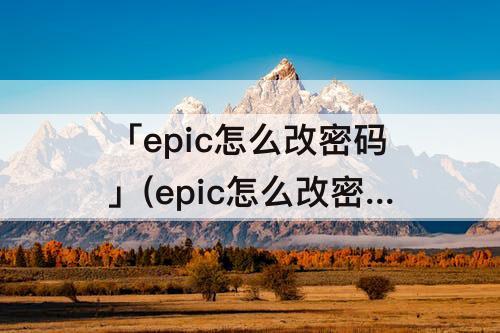 「epic怎么改密码」(epic怎么改密码和邮箱)