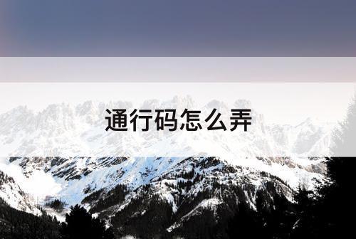 通行码怎么弄