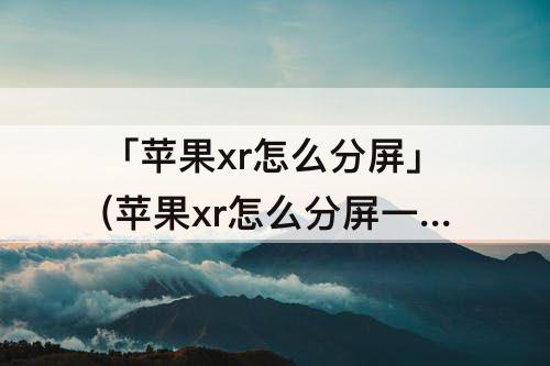 「苹果xr怎么分屏」(苹果xr怎么分屏一半一半)