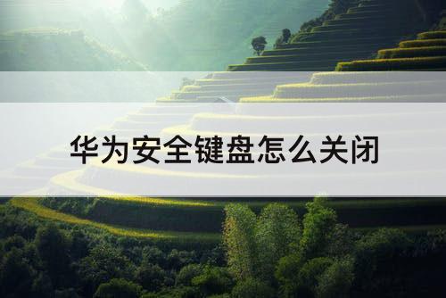 华为安全键盘怎么关闭