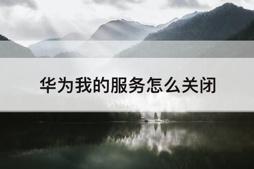 华为我的服务怎么关闭