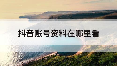 抖音账号资料在哪里看