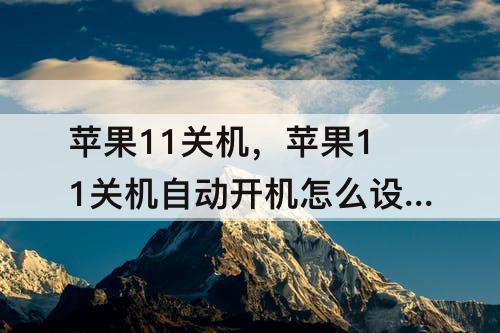 苹果11关机，苹果11关机自动开机怎么设置