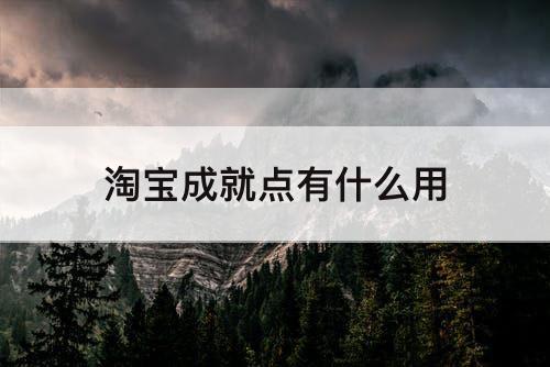 淘宝成就点有什么用