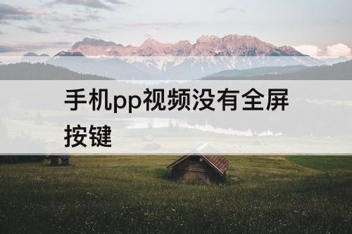 手机pp视频没有全屏按键