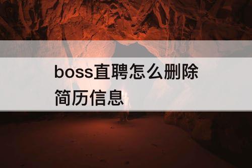 boss直聘怎么删除简历信息